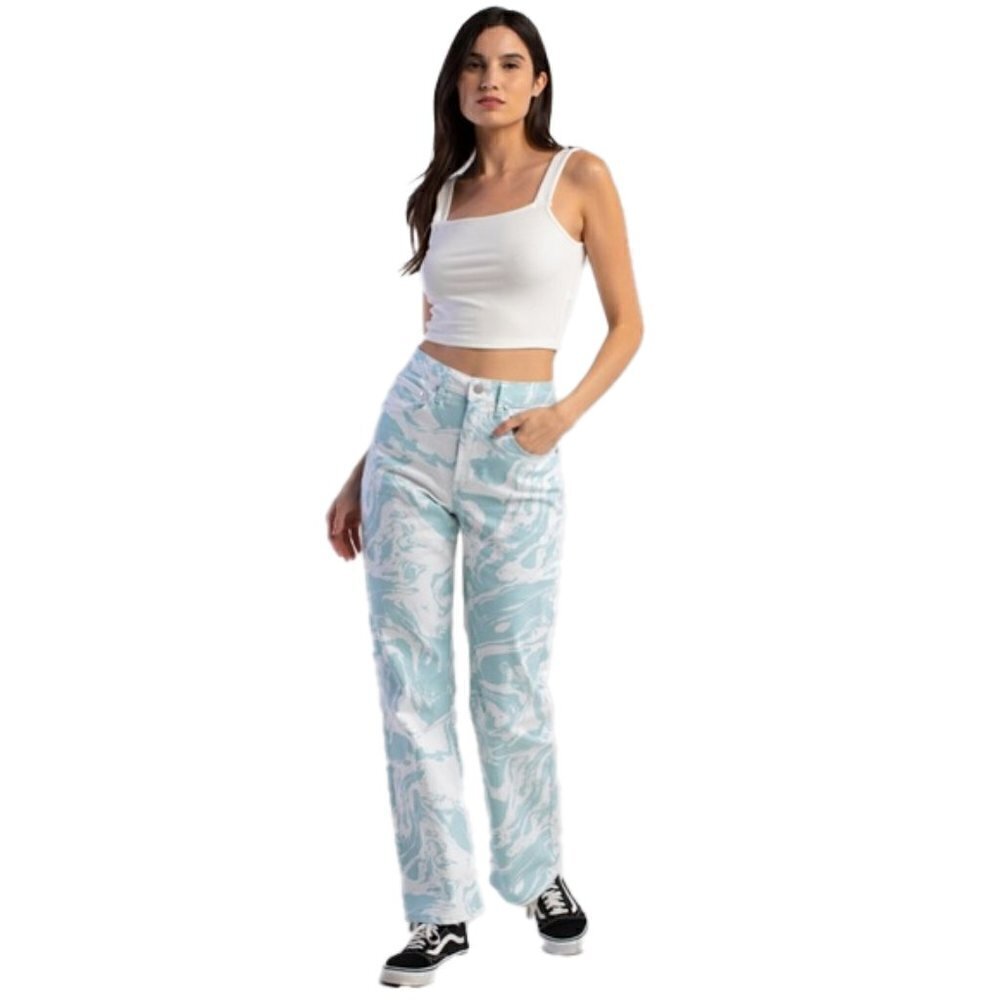 TINSELTOWN Womens High Rise 5 Pocket Wide Leg Jeans Graphic Jeans Size 3